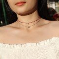 wholesale 925 Silver Fashion Gold Red Rope Chain Necklace Does Not Fade, Light Luxury Advanced Moissanite Birth Year Necklace-0-3