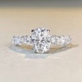 wholesale S925 Sterling Silver 2ct Oval Solitaire Moissanite Ring for Women TikTok Live Wholesale-0-1