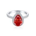 wholesale S925 Sterling Silver 4ct Colorful Gemstone Ring for Women, High-End Flame Ice Flower Cut High-Carbon Diamond Exaggerated Design-0-6