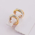 wholesale 18K Gold Three-Tone Gold Earrings, Elegant and Sophisticated, Petite and Sweet, Minimalist Small Ear Clasps, Fashionable and Lightly Luxurious Niche Design-0-1