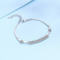 wholesale PT950 Gold Plated S925 Silver Nine-Star Bracelet for Women with Moissanite Simulated Diamond Jewelry-0-2