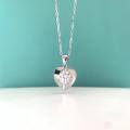 wholesale S925 Sterling Silver Moissanite Blooming Heart Necklace, MinimalistSilver Pendant, Romantic Gift for Girlfriend-0-2