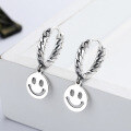 wholesale S925 Sterling Silver Japanese Version Trendy Smiley Face Expression Earrings, A Must-Have Unisex Earrings for Trendsetters-0-1