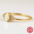 wholesale S925 Sterling Silver Opal Ring with Diamond Accents,。-0-1