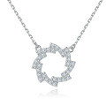 wholesale 925 Silver Three-Piece Jewelry Set with Full Diamond Pavé Wave Ring, Z Letter Earrings, and Sunflower Pendant Necklace for Women, Small and Unique-0-7