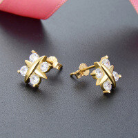 wholesale S925 Sterling Silver Star Stud Earrings for Women, Korean Style Diamond-Inlaid Fashionable Elegant Minimalist Ins Style Cross-Border Supply Chain with Drop Shipping-Gold>S925 silver