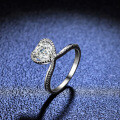 Sterling Silver Moissanite Heart-Shaped Ring for Women-0-3