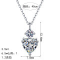 S925 Sterling Silver Full Moissanite Heart Necklace, Sweet and Elegant-0-3