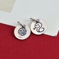 wholesale Metal S925 Sterling Silver Round Fu Adorable Snake Pendant, Chinese Style Retro Accessory for DIY Handmade Beaded Bracelet, Anklet, Red Cord Jewelry-0-0