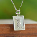 wholesale 925 Sterling Silver Inlaid Hetian Jade Peace Pendant with Certificate, Retro Ethnic Style, Wholesale-0-1