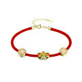 wholesale 925 Sterling Silver Dunhuang Style Original Bracelet for Women, New Chinese Red String Couple Accessory, Lotus Beaded Jewelry Wholesale-0-4
