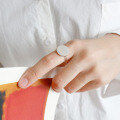 wholesale S925 Sterling Silver JA052 Korean Style Open Finger Ring Fashionable Minimalist Geometric Circle Smooth Band Ring for Women-0-2