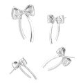wholesale S925 Sterling Silver 668 Bow Tassel Earrings Women Minimalist Style Small French-inspired Personality Ins Versatile Silver Earrings-0-1