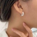 wholesale S925 Sterling Silver U-Shaped Oval Earrings for Women, Small and Fashionable, Minimalist Dangle Earrings, High-End Feel, New Release-0-1