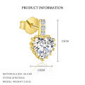 wholesale S925 Sterling Silver Heart with Flash Diamonds Earrings, Women's Fashion Cross-border Wholesale-0-8