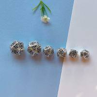 wholesale 925 Silver Rhombus Spacer Beads Accessories Crystal Bracelet DIY Handmade Polygonal Loose Beads Braided String Bracelet Materials-A small one