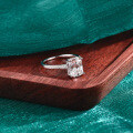 S925 Sterling Silver Women's Cross-Border Ring with Large Radiant Moissanite-0-2
