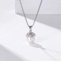 wholesale S925 Sterling Silver Korean Japanese Style Minimalist Cubic Zirconia Pearl Collarbone Necklace Women's Fashion Freshwater Pearl Pendant-0-2
