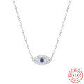 wholesale S925 Sterling Silver Classic Ins-style Blue Eye Pendant with Inlaid Diamonds,-0-4