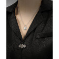 wholesale S925 Sterling Silver 049 Original Design Temperament Choker Necklace for Layering Geometric Square Padlock Number Pendant Necklace for Women-0-3