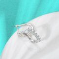 wholesale 925 Sterling Silver Moissanite Hoop Earrings for Women, Minimalist Design Row of Diamond Ear Clips, Elegant Wholesale Korean Style Earrings-0-2