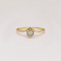 wholesale 10K Gold Artli Jewelry Wholesale Vintage Niche Design Irregular Labradorite Ring-0-0