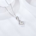 wholesale Winter New Collection Cross-Border Classic Four-Prong Angel's Kiss Pendant with Twisted Shank, Silver-Plated 18K Gold-0-1