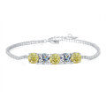 Sterling Silver Cross-Border Four-Prong Moissanite Bracelet-0-8