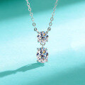 wholesale S925 Sterling Silver Cross-Border Oval 1-Carat D Color Moissanite Necklace for Women, Small and Luxurious Minimalist Design Pendant-0-0