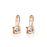 Rose Gold S925 Silver Moissanite Stud Earrings with Tassel Four-Prong Setting-1 carat (set with moissanite)  925 silver