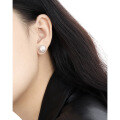 wholesale S925 Sterling Silver Edge, Natural Bread Bead, Small Batch, Unique and Elegant, Ins Light Luxury, High-End Sense, Stud Earrings for Women-0-1
