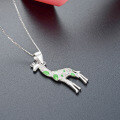 wholesale 925 Sterling Silver Cute European and American Cartoon Giraffe Pendant Necklace, Cross-Border Best-Seller, Elegant Enamel Animal Drop Choker-0-1