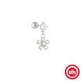 wholesale S925 Sterling Silver Moon Star Pendant Earrings with Screw Ball Threads for Cartilage Piercing-0-14