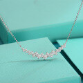 wholesale S925 Sterling Silver New Style Moissanite Necklace Elegant and Fashion Pendant Simple Sweet Temperament Collarbone Chain for Women-0-0