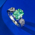 wholesale 925 Silver Inlaid with 7*9 Green Tourmaline Ring,ins-0-2