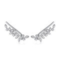 wholesale 925 Sterling Silver Leaf Earrings with Zircon Cross-borderIns Style Wholesale for Women-0-5