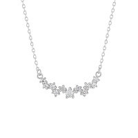 wholesale S925 Sterling Silver 145 Irregular Starry Sky Necklace for Women, High-End, Niche, Original, Luxurious, Elegant Collarbone Chain-Platinum>925 silver