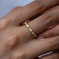 S925 Silver 18K Gold Plated Moissanite Eternity Band Ring-0-2