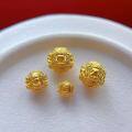 wholesale Gold-plated 925 ancient silver fittings with engraved Four-Not-Buddha spacer beads, waist beads, top beads, and loose beads for DIY collectible accessories-0-2