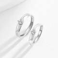 wholesale S925 Sterling Silver True Love Couple Rings, Simple and Fashionable, Light Luxury High-End Sense Matching Rings for Valentine's Day 520 Gift-0-5