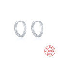 wholesale 925 Sterling Silver Light Luxury Circle Earrings with Colorful Zircon, Cross-border Hot-selling Minimalist Earrings for Women and Men-0-11