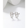 wholesale 925 Sterling Silver Cross Earrings for Women and Men, Hip-Hop Style with Diamond Accents, Circle Hook Design for Cross-Border Fashion-0-0