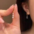 wholesale 925 Sterling Silver Starry Rain Crystal Drop Tassel Earrings with Ear Clasp, Exquisite and Sweet Niche Design, High-End Feeling Ear Hoops for Women-0-2
