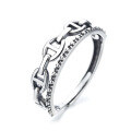 wholesale S925 Sterling Silver Pig Nose Chain Ring, Small and Trendy Internet-Famous Style, Japanese and Korean Autumn and Winter New Arrival, Versatile Hand Jewelry Finger Ring-0-4