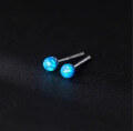 wholesale S925 silver round synthetic opal earrings Korean minimalist delicatewomen's ear jewelry M02022-0-10