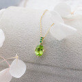wholesale 9k Gold Japanese Minimalist Style Green Peridot and Tsavorite Pendant-0-2