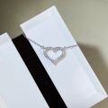 wholesale S925 Sterling Silver Heart-shaped Chain Women's Love Full Diamond Necklace Versatile Cross-border Best-seller Wholesale Direct Sales-0-1