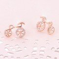wholesale 18K gold diamond earrings genuine petite fresh 9K ear studs rose gold ladies moissanite earrings for girlfriend-0-2