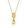 wholesale S925 silver gold-plated Japanese-style peridot teardrop vintage hollow-out pendant choker necklace wholesale-0-6