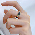 wholesale S925 silver new jewelry cross-border European and American rings colorful zirconia full diamond fashionable wholesale ring for women-0-3